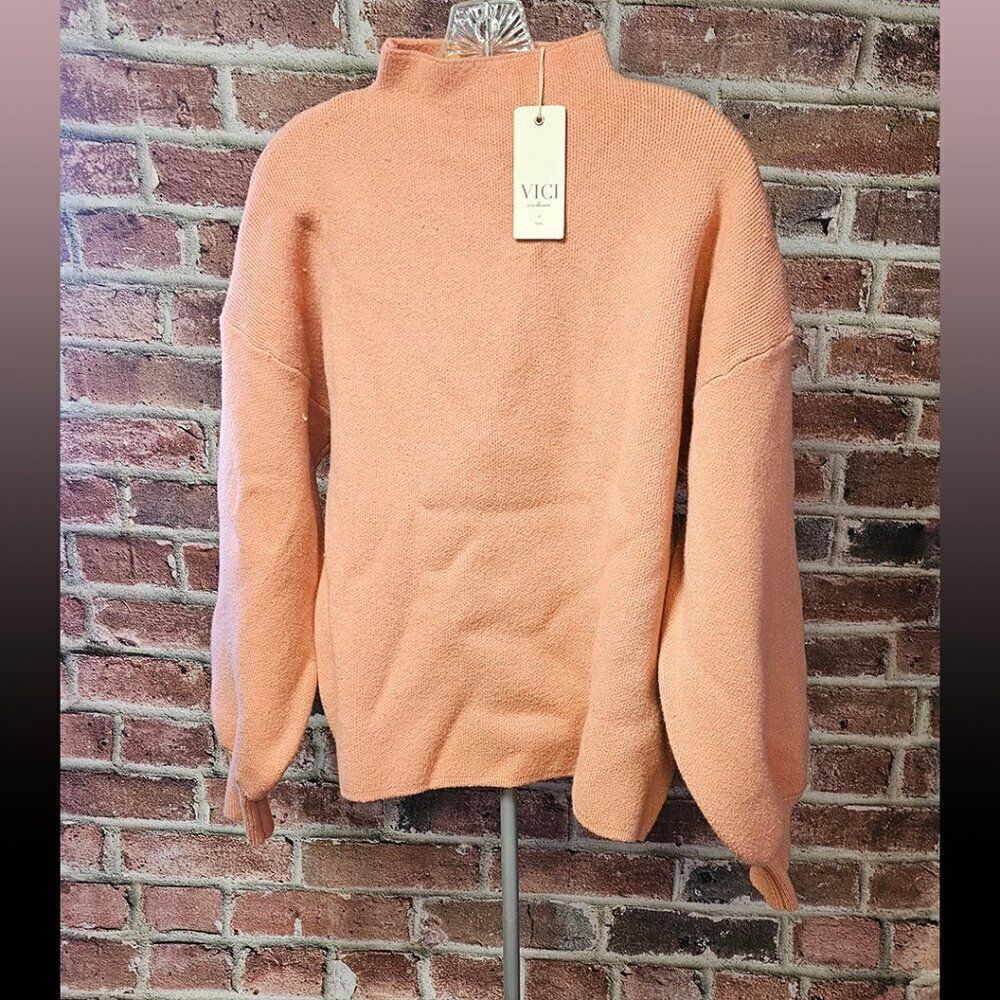 Women's VICI Mock Neck knit Oversized Sweater‎ Large